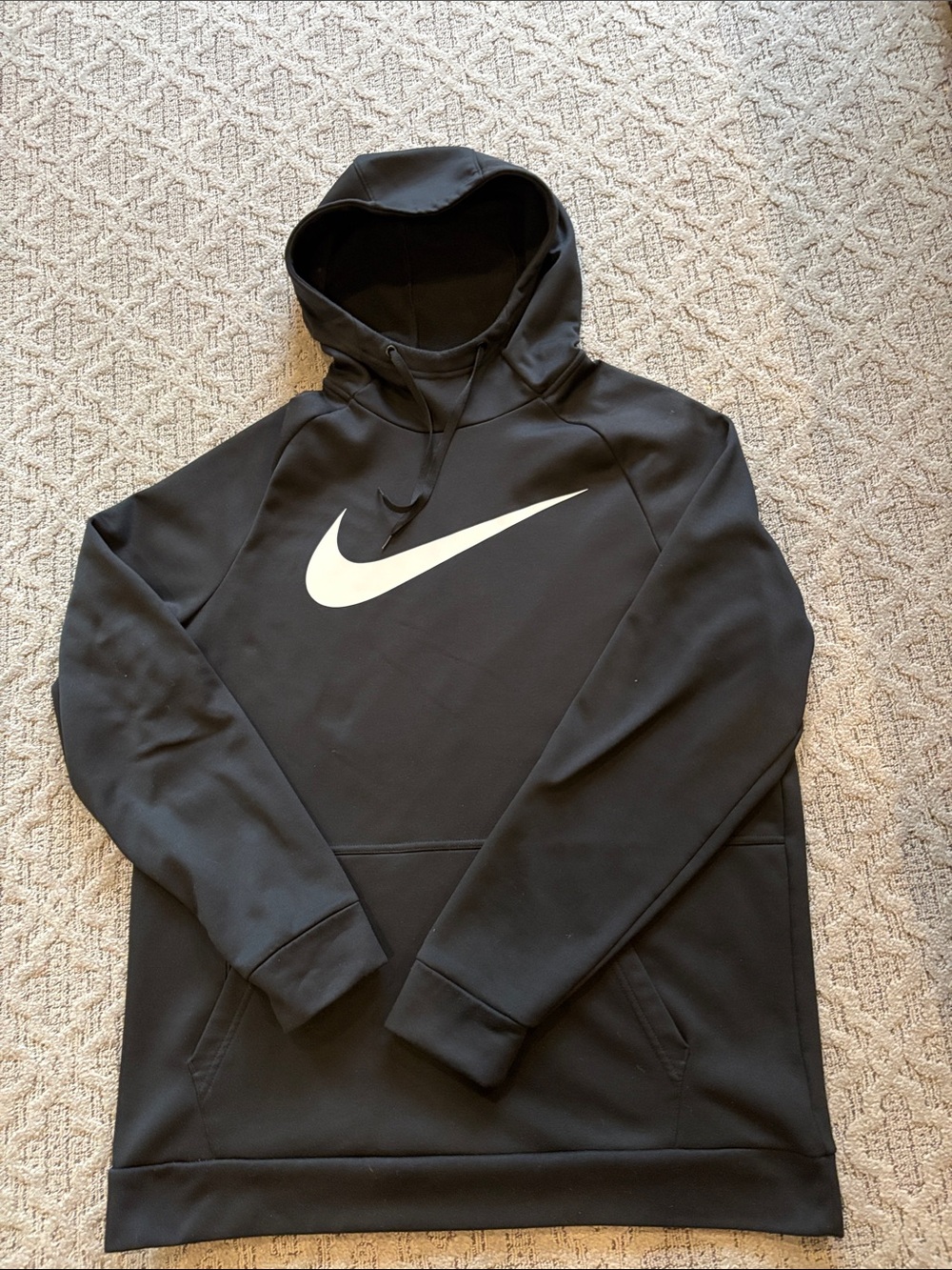 Nike Black Hoodie with White Swoosh Logo